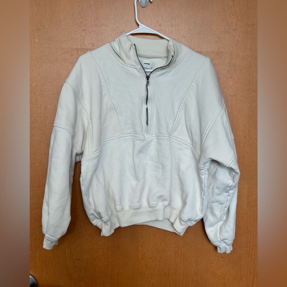 Joah Brown Off-White Half Zip Pullover - Picture 2 of 4